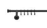 &Uuml;ksik kardinapulk 300 cm 19 mm Must Matt Sigma Silent Rings for Swags