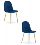 S&ouml;&ouml;gitool Leobert PADVA samet sinine, 2-ne komplekt, kaasaegsete puidust jalgadega