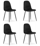 S&ouml;&ouml;gitoolide komplekt Leobert PADVA, must samet, modernne stiil, 4-osaline komplekt