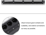 Ausla v&otilde;rgu patch paneel, 24 porti, 19" Cat6 v&otilde;rgu patch paneel, seinale v&otilde;i rackile paigaldatav ethernet patch paneel v&otilde;rgu ja kaablite haldamiseks