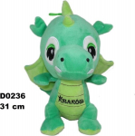 Roheline dinosaurusdraakon pehme m&auml;nguasi - 31 cm