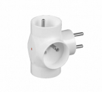 Valge 3-pesaline valgustusega pikendusjuhe R-31/s