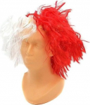 L&uuml;hikeste valge-punaste juustega parukas Adar