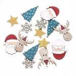 Puidust j&otilde;uluehted 15 tk. Erinevad v&auml;rvid