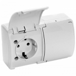 Topelt Schuko Ip44 rosetid, pindkinnitus