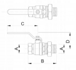 Kuulkraan 1/2 tolli pistikuga, Dn15