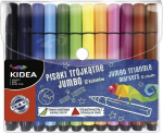Kidea Jumbo kolmepoolsed viltpliiatsid, 12 v&auml;rvi