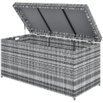 Rotangist kast kaanega, 380 l, ilmastikukindel, UV, hall, 130x61x65 cm