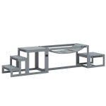 Koera agility komplekt, 3-osaline, 117x50x56 cm, hall, kuusepuit