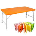 Kokkupandav laud 125 cm, reguleeritav, multifunktsionaalne, 135 kg, oranž