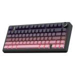 &bdquo;F75 Pro&ldquo; juhtmeta mehaaniline klaviatuur ristjuhtnupuga, RGB-valgustuse ja m&auml;nguklaviatuuriga, must ja roosa