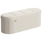 Hoiukast-puf 38x110x38 cm kreemjas samet