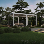 Paviljon Pergola deluxe automatic 3.6x5.3 LED-iga, valge