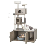 Kraapimispost 2-in-1 Kassipuu 2 Majaga 95x55.5x173 cm Hall