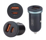 Autolaadija 30W USB-A USB-C QC3.0, Automobilinis įkroviklis 30W USB-A USB-C QC3.0
