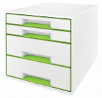 Leitz Wow Cube lauaorganisaator, 4 sahtlit, A4+, valge-roheline
