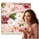 Flower Box l&otilde;hnavad roosid dekoratiivsed seebililled kinkekomplekt