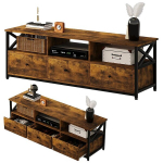 Telerilaud sahtlitega, vintage-stiilis, loft, rustikaalne, pruun, 143 cm