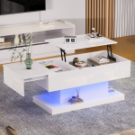 LED kohvilaud, h&uuml;drauliline t&otilde;stuk, 100x50x45 cm, 1 tk