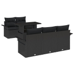 vidaXL Aia Diivanikomplekt padjaga 6 pcs Must pol&uuml;rotang