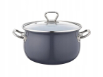 Emailpott 18 cm 2,8 L kaanega, hall, induktsiooniks