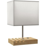Lauavalgusti, USB-A ja C, puidust alus, E27, 40W, 1 tk