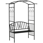 Metallist kaar pinkiga, 154x60x205 cm, must, 1 tk