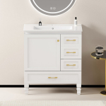 Vannituba kapp valge, 1 uks, 3 sahtlit, 75 cm