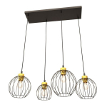 Emibig riputatav valgusti Nando 4 BL Gold, must/kuldne