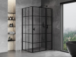Mexen Mist T paremakabiin, parempoolne, 120 x 75 cm, must ruudustik, must - 8A4T-120-075-70-77-P