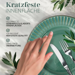 6 supitaldriku komplekt, premium klassi kivikeraamika, kriimustuskindel, n&otilde;udepesumasinas ja mikrolaineahjus ohutu, stiilne s&uuml;gav taldrikukomplekt, s&uuml;gavad suured pastataldrikud, sooniline lauan&otilde;u, must ja roheline