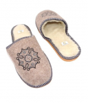 Naturaalsest vildist soojendusega meeste sussid "Skandinaavia ornament"