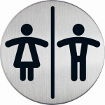 Kleebitav viitetahvel WC meestele ja naistele, &Oslash;8,3cm