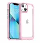Telefoni&uuml;mbris Outer Space Case iPhone 14 Plus hard cover with a gel frame pink, roosa