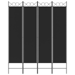 vidaXL 4 paneeliga sirm, must, 160x200 cm, kangas