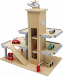 Ecotoys Large wooden track garage parking with elevator + cars