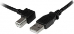 USB 2.0 T&uuml;&uuml;p A kuni USB T&uuml;&uuml;p B Vasakule Kumer M/M - 3m - Must - STARTECH