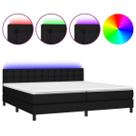 vidaXL kontinentaalvoodi madratsiga ja LED, must, 200x200 cm, kangas