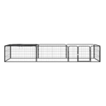 vidaXL 8 paneeliga koera m&auml;nguaed must 100x50 cm pulberv&auml;rvitud teras