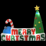 vidaXL Merry Christmas t&auml;ispumbatav LED-dekoratsioon, 240x188 cm