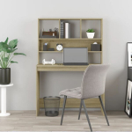 vidaXL riiulitega kirjutuslaud, Sonoma tamm, 102x45x148 cm, tehispuit
