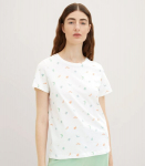 Tom Tailor naiste T-s&auml;rk 1035378*31577, valge/roheline, S