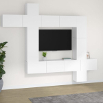 vidaXL 9-osaline telerikappide komplekt, valge, tehispuit