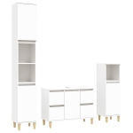 vidaXL 3-osaline vannitoam&ouml;&ouml;bli komplekt, valge, tehispuit