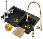 Valamu, kraan, sifoon, Granitan, Hektor, must