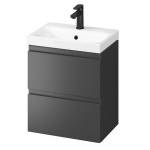 Vannitoakapp koos valamuga Cersanit 888 Moduo Slim 50, must/hall