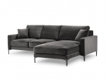 Parempoolne nurgadiivan velvet sofa Venus, 4 istekohta, hall