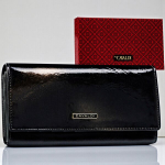 Naiste rahakott naturaalsest nahast Cavaldi, must