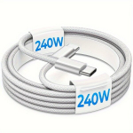 USB C Kaabel PD 240W Kiirlaadimine Nailonpunutud Andmekaabel MacBookile, iPadile, Samsungile