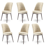 6 tooli komplekt Asir Dexa, beež/pruun